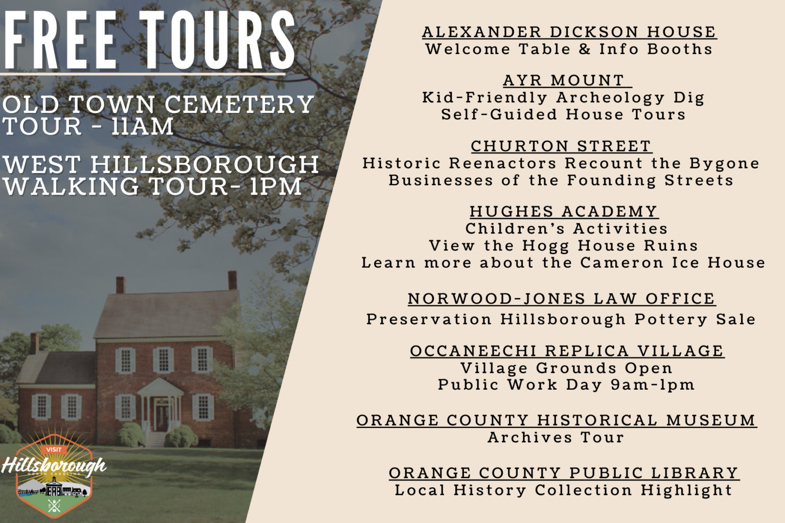 Hillsborough Excursion Day - The Alliance for Historic Hillsborough