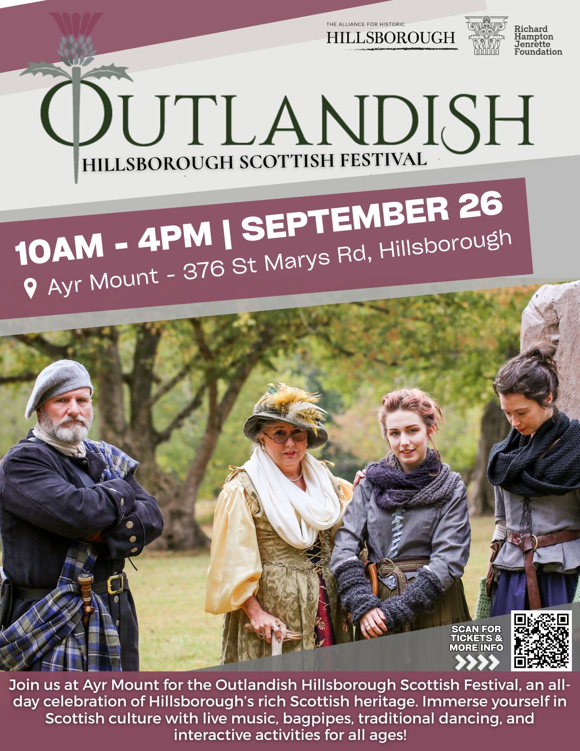 Outlandish Hillsborough Scottish Festival — Family fun in Ayr Mount Historic Site · Hillsborough, NC